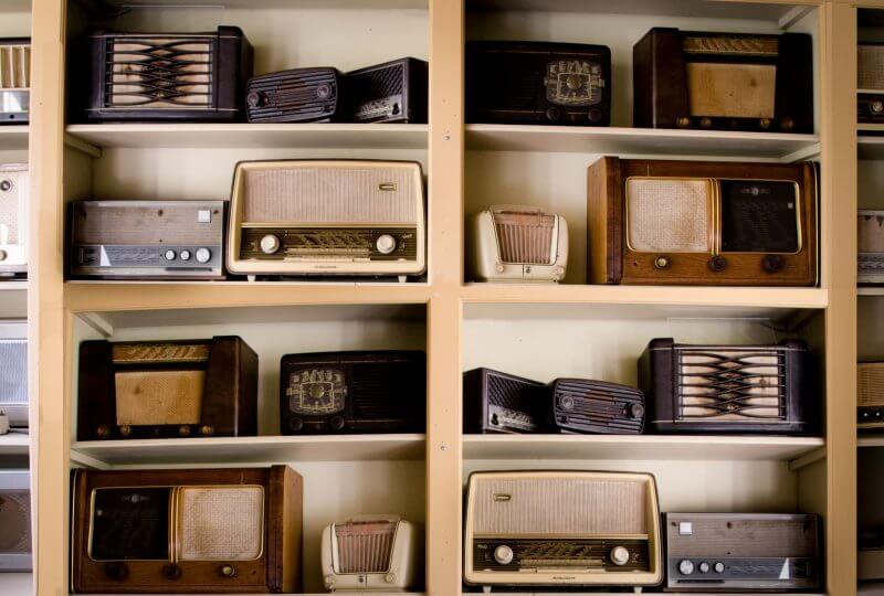 old and outdated home radios and televisions