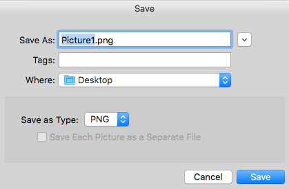 Remember to save picture as a PNG as shown in this photo
