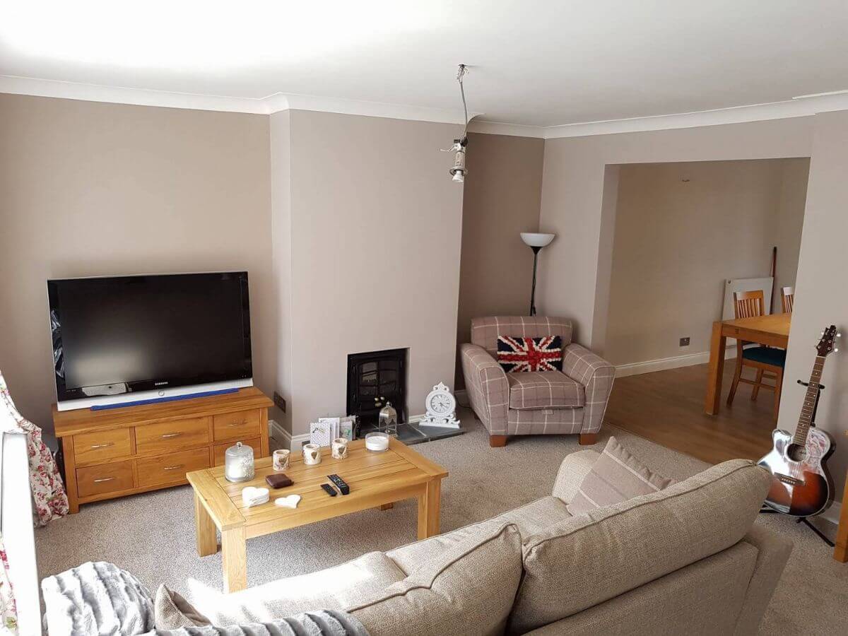 Living room from back of sofa