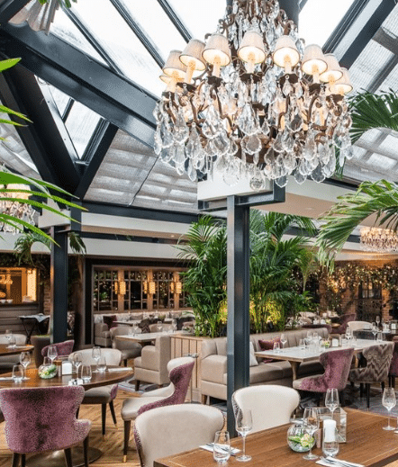 Palm Court restaurant in Chester that was designed by a commercial interior designer