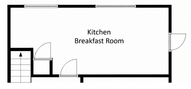 The current layout of our kitchen as a floorplan